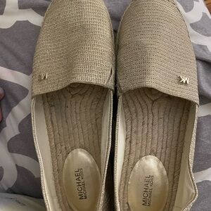 Michael Kors Metallic Gold Slip-On Loafers/Espadriles